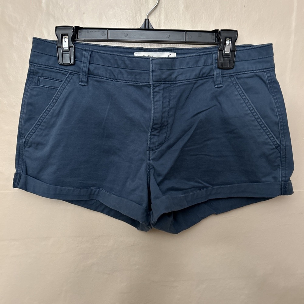 vintage abercrombie and fitch Size 6 Blue‎ Woven Shorty Shorts Low Rise